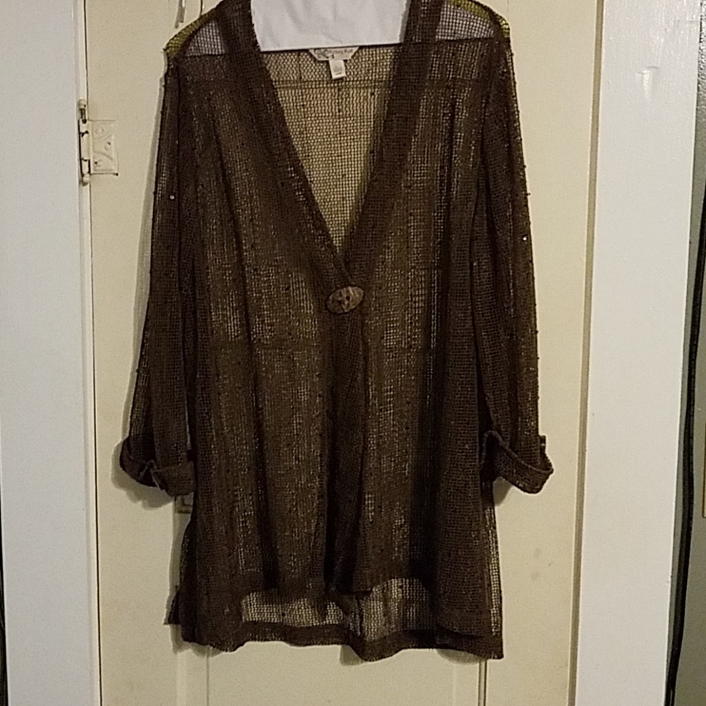 Sheer jacket/cover up, size large